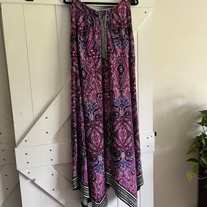 Paisley Dress with Handkerchief Hem